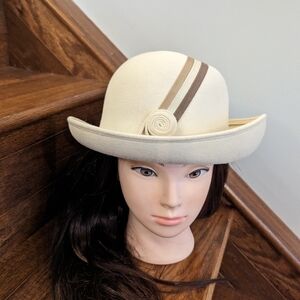 VINTAGE bowler style hat, Andre Montreal, mid century modern